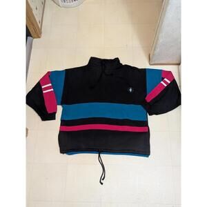 VTG 90S Y2K Cherokee Sport Unisex Colorblock Striped Mock Neck Sweatshirt Sz XL